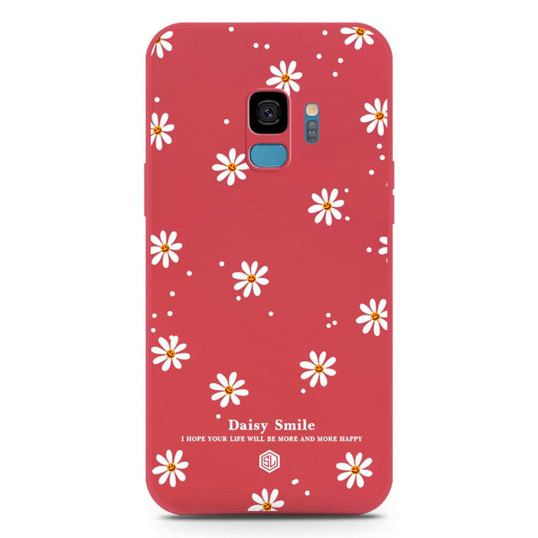 Daisy Smile Design Soft Phone Case - Silica Gel Case - Red - Samsung Galaxy S9