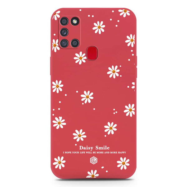 Daisy Smile Design Soft Phone Case - Silica Gel Case - Red - Samsung Galaxy A21s