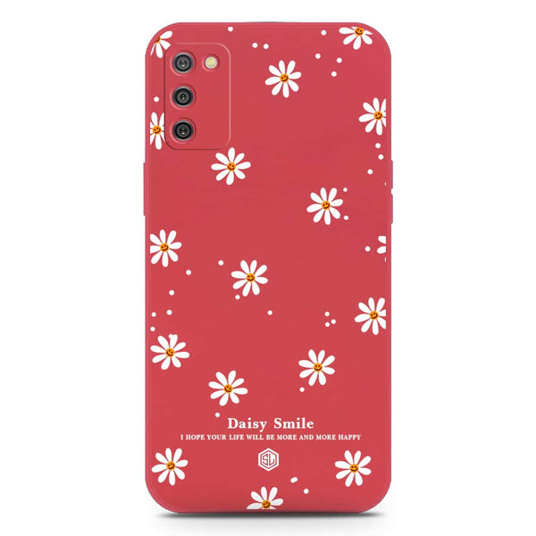 Daisy Smile Design Soft Phone Case - Silica Gel Case - Red - Samsung Galaxy A03s