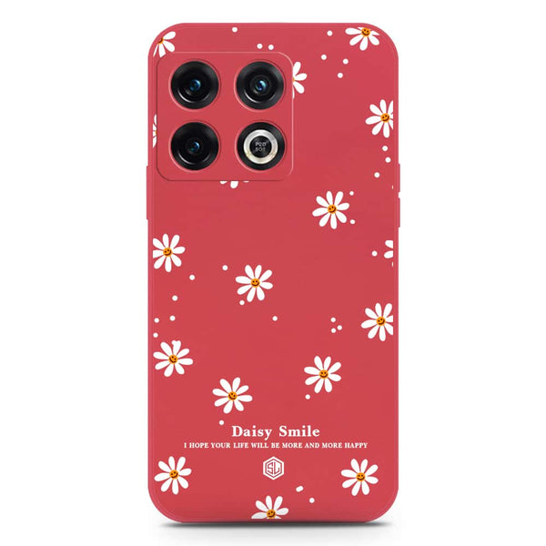 Daisy Smile Design Soft Phone Case - Silica Gel Case - Red - OnePlus 10 Pro