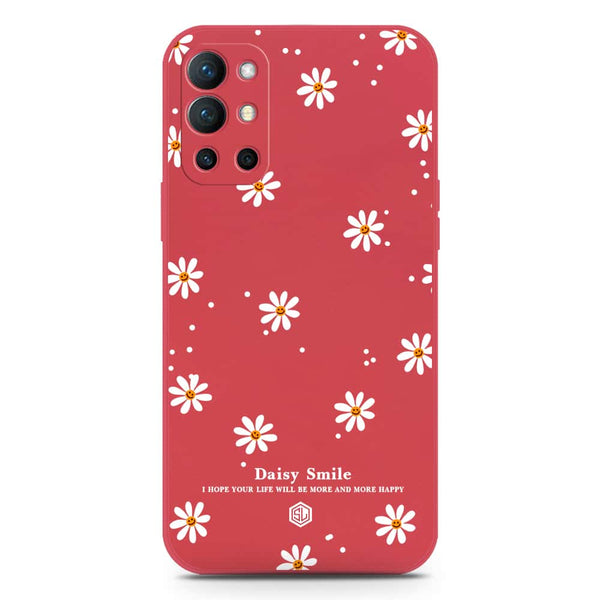 Daisy Smile Design Soft Phone Case - Silica Gel Case - Red - OnePlus 9R