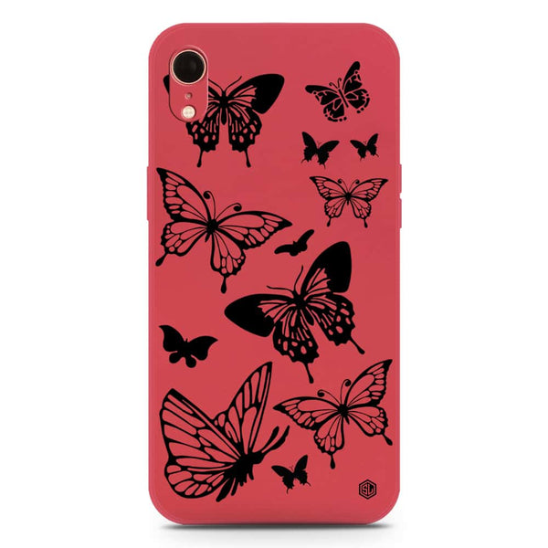 Cute Butterfly Design Soft Phone Case - Silica Gel Case - Red - iPhone XR