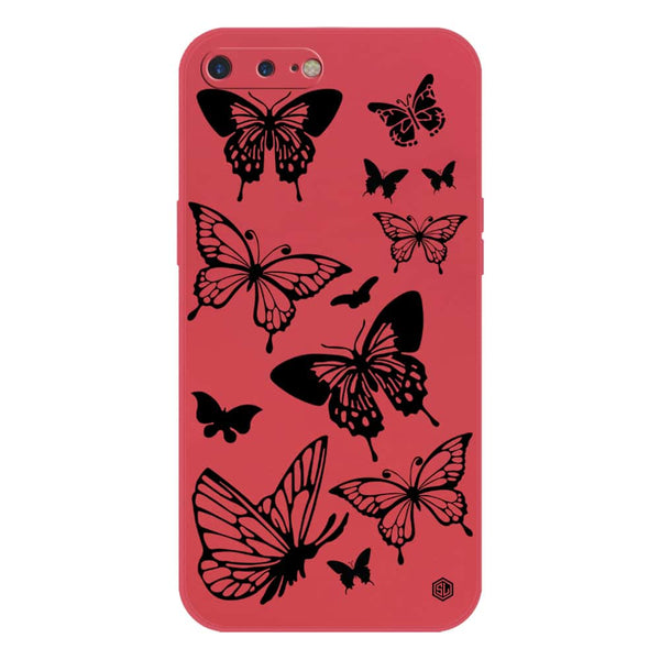 Cute Butterfly Design Soft Phone Case - Silica Gel Case - Red - iPhone 8 Plus / 7 Plus