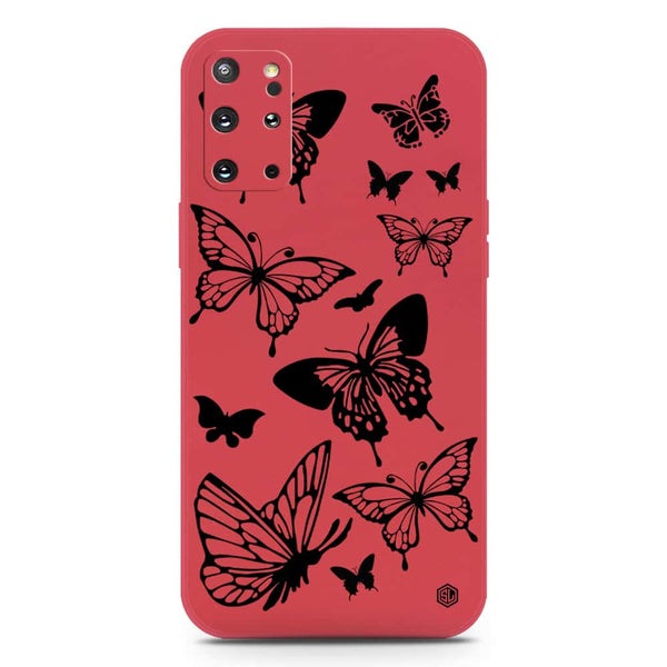 Cute Butterfly Design Soft Phone Case - Silica Gel Case - Red - Samsung Galaxy S20 Plus