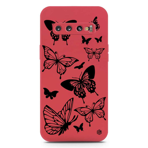 Cute Butterfly Design Soft Phone Case - Silica Gel Case - Red - Samsung Galaxy S10