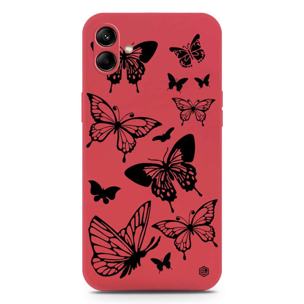 Cute Butterfly Design Soft Phone Case - Silica Gel Case - Red - Samsung Galaxy M13 5G