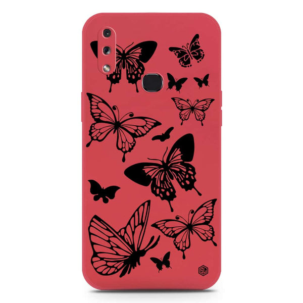 Cute Butterfly Design Soft Phone Case - Silica Gel Case - Red - Samsung Galaxy A10s