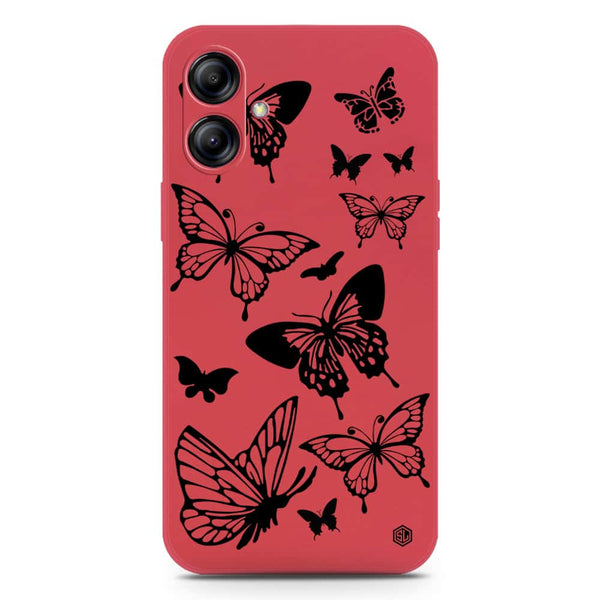 Cute Butterfly Design Soft Phone Case - Silica Gel Case - Dark Red - Samsung Galaxy A04e