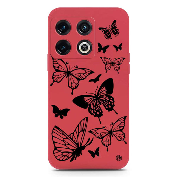 Cute Butterfly Design Soft Phone Case - Silica Gel Case - Red - OnePlus 10 Pro