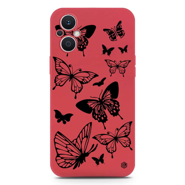 Cute Butterfly Design Soft Phone Case - Silica Gel Case - Red - Oppo Reno8 Z