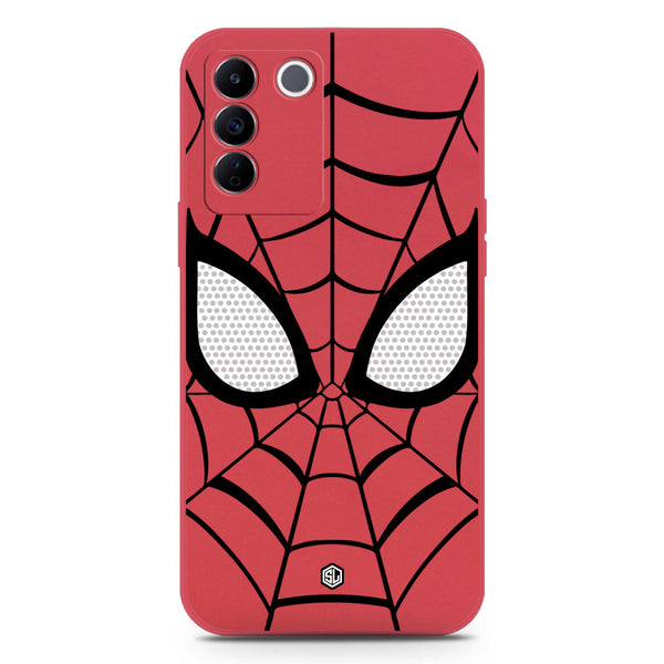 Cool Spider Design Soft Phone Case - Silica Gel Case - Dark Red - Vivo S16e