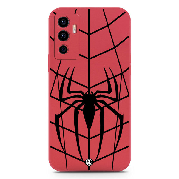 X-Spider Design Soft Phone Case - Silica Gel Case - Red - Vivo V23e