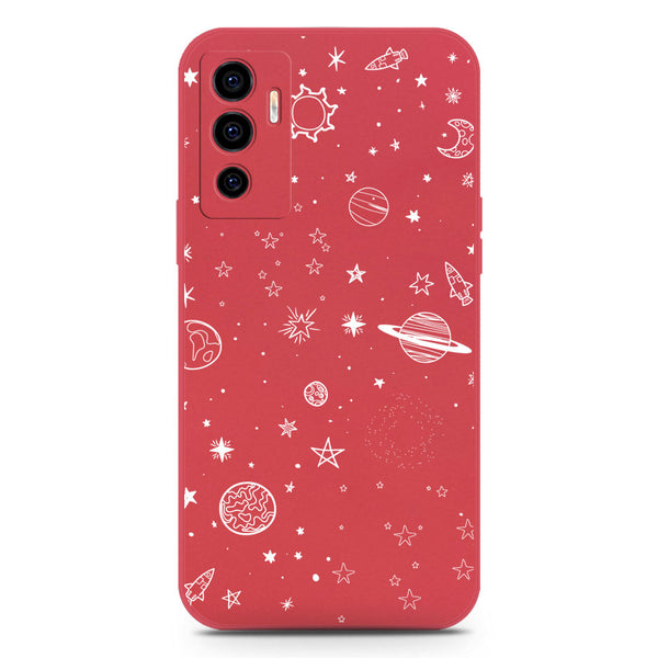 Stardust Dreams Design Soft Phone Case - Silica Gel Case - Red - Vivo V23e