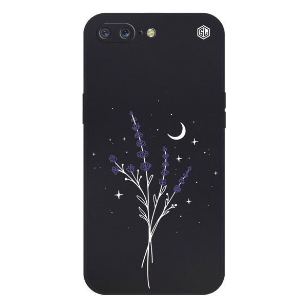 Moonlit Lavender Design Soft Phone Case - Silica Gel Case - Black - - OnePlus 5
