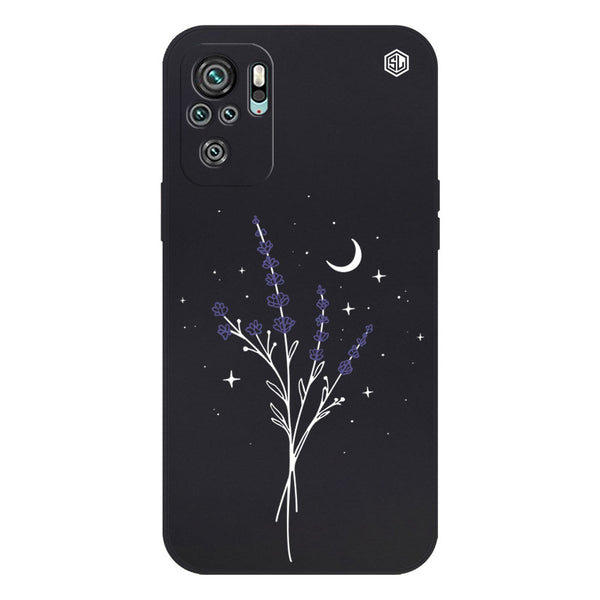 Moonlit Lavender Design Soft Phone Case - Silica Gel Case - Black - - Xiaomi Redmi Note 10 4G