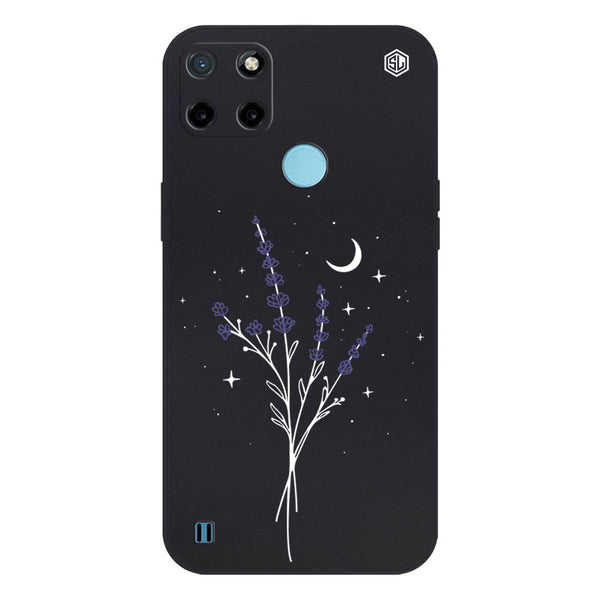 Moonlit Lavender Design Soft Phone Case - Silica Gel Case - Black - - Realme C25Y