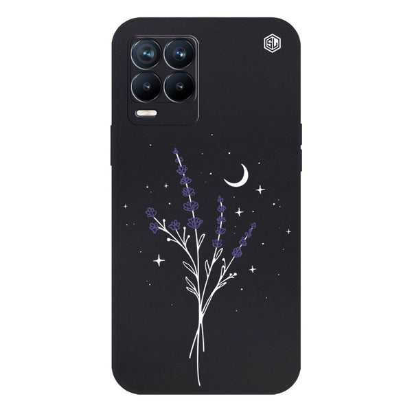Moonlit Lavender Design Soft Phone Case - Silica Gel Case - Black - - Realme 8