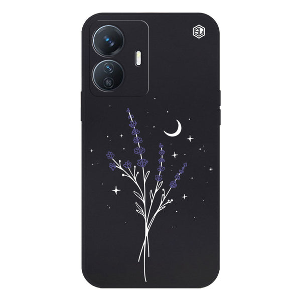 Moonlit Lavender Design Soft Phone Case - Silica Gel Case - Black - - Vivo Y77e