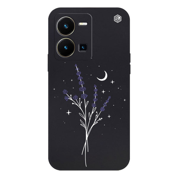 Moonlit Lavender Design Soft Phone Case - Silica Gel Case - Black - - Vivo Y35 5G