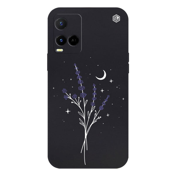 Moonlit Lavender Design Soft Phone Case - Silica Gel Case - Black - - Vivo Y21s