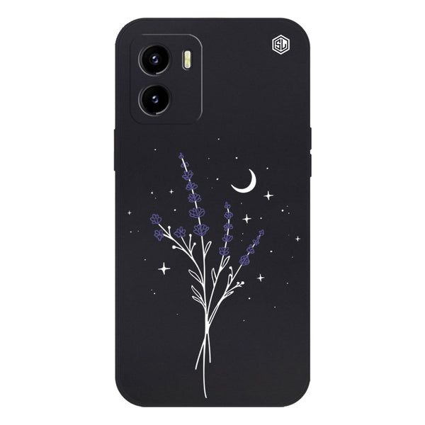 Moonlit Lavender Design Soft Phone Case - Silica Gel Case - Black - - Vivo Y10