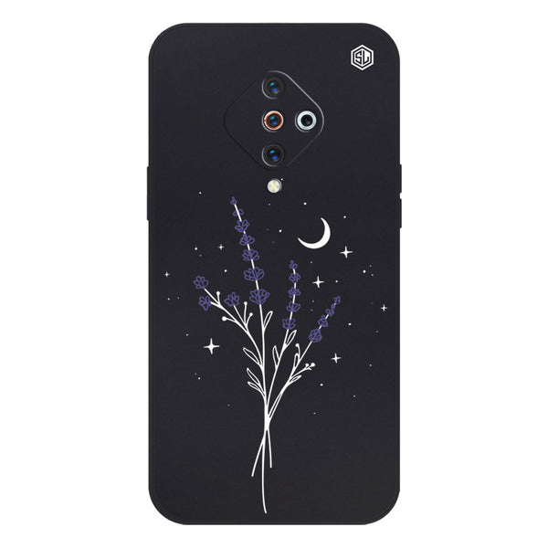 Moonlit Lavender Design Soft Phone Case - Silica Gel Case - Black - - Vivo Y9s