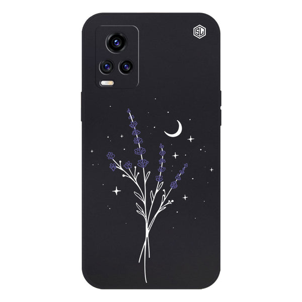 Moonlit Lavender Design Soft Phone Case - Silica Gel Case - Black - - Vivo V20