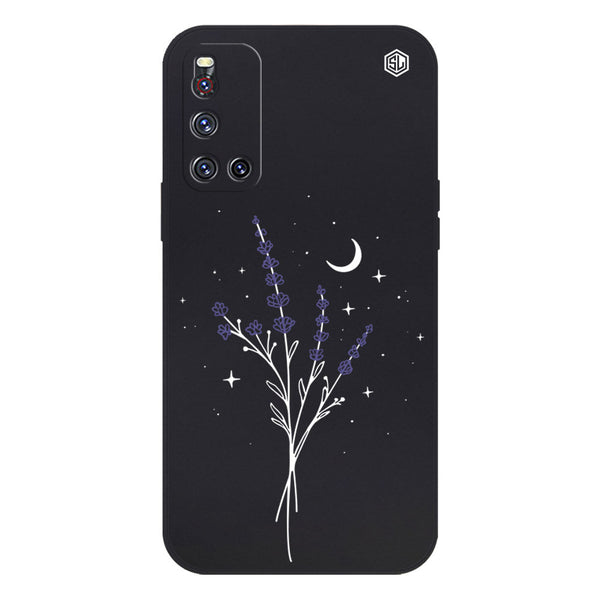 Moonlit Lavender Design Soft Phone Case - Silica Gel Case - Black - - Vivo V19