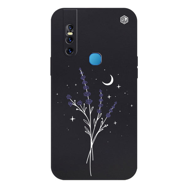 Moonlit Lavender Design Soft Phone Case - Silica Gel Case - Black - - Vivo V15