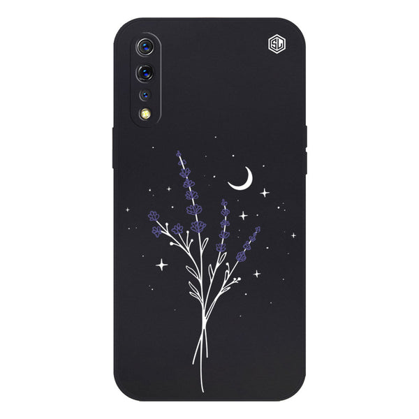 Moonlit Lavender Design Soft Phone Case - Silica Gel Case - Black - - Vivo S1