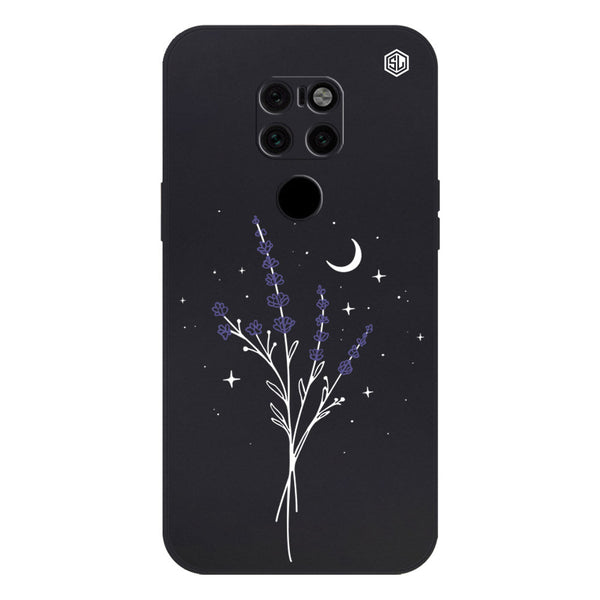 Moonlit Lavender Design Soft Phone Case - Silica Gel Case - Black - - Huawei Mate 20
