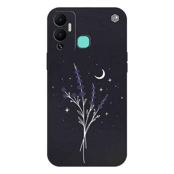 Moonlit Lavender Design Soft Phone Case - Silica Gel Case - Black - - Infinix Hot 12 Play