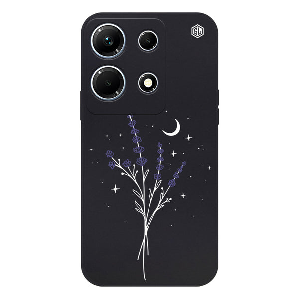 Moonlit Lavender Design Soft Phone Case - Silica Gel Case - Black - - Infinix Note 30