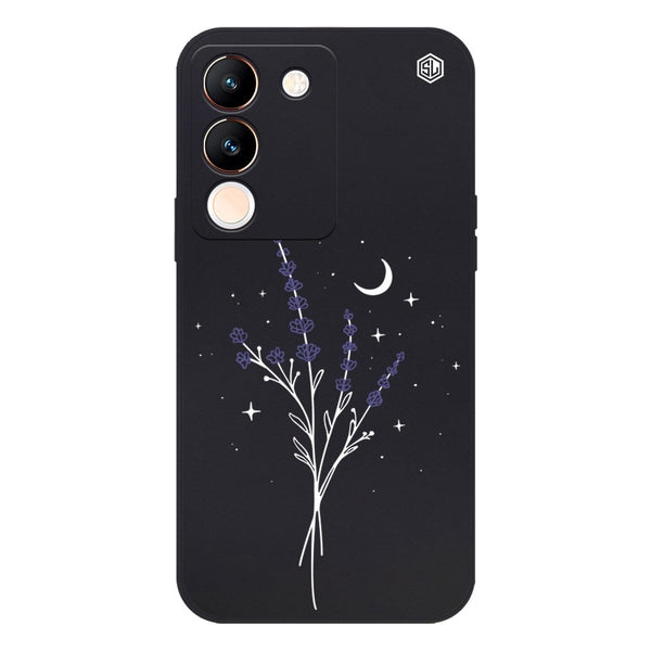 Moonlit Lavender Design Soft Phone Case - Silica Gel Case - Black - - Vivo V29e