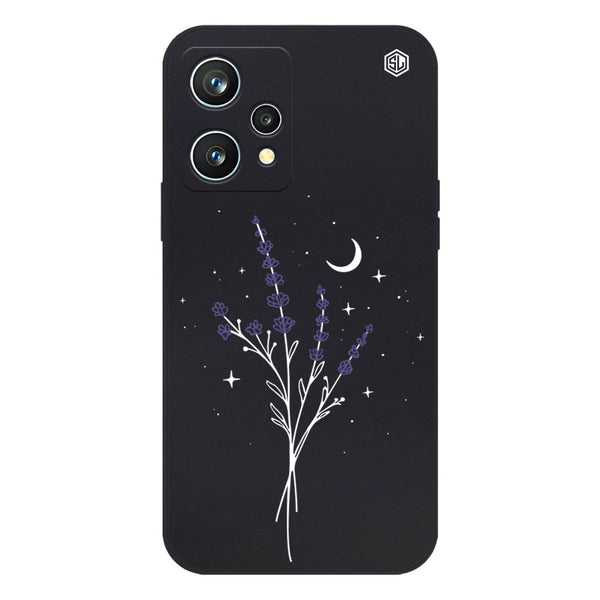 Moonlit Lavender Design Soft Phone Case - Silica Gel Case - Black - - Realme 9 4G