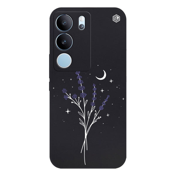 Moonlit Lavender Design Soft Phone Case - Silica Gel Case - Black - - Vivo V29 Pro