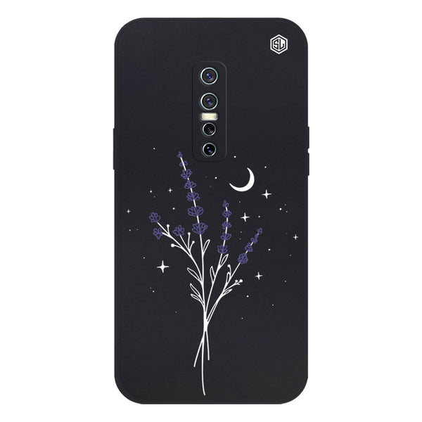 Moonlit Lavender Design Soft Phone Case - Silica Gel Case - Black - - Vivo V15 Pro