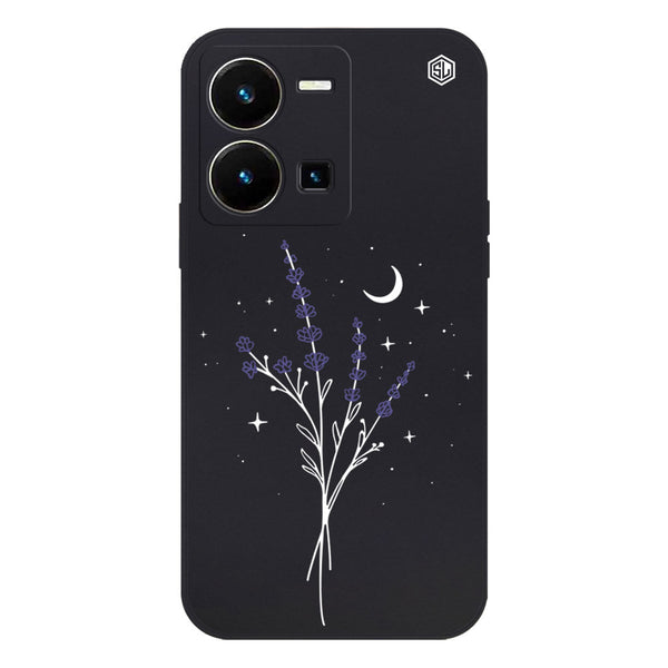 Moonlit Lavender Design Soft Phone Case - Silica Gel Case - Black - - Vivo Y35 4G