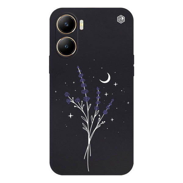 Moonlit Lavender Design Soft Phone Case - Silica Gel Case - Black - - Vivo Y56