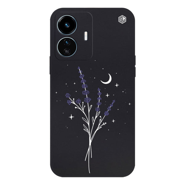 Moonlit Lavender Design Soft Phone Case - Silica Gel Case - Black - - Vivo Y77 5G