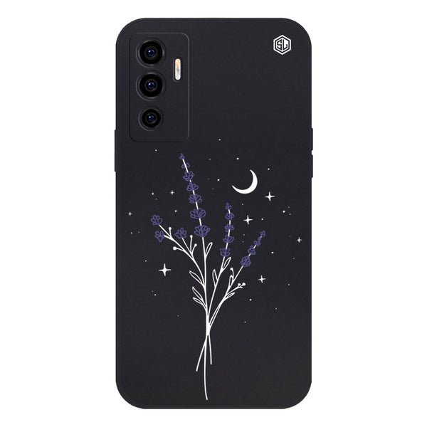 Moonlit Lavender Design Soft Phone Case - Silica Gel Case - Black - - Vivo V23e 5G