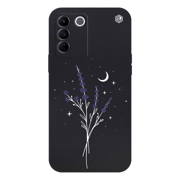 Moonlit Lavender Design Soft Phone Case - Silica Gel Case - Black - - Vivo V27e