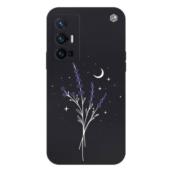 Moonlit Lavender Design Soft Phone Case - Silica Gel Case - Black - - Vivo X70 Pro