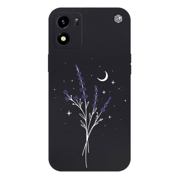 Moonlit Lavender Design Soft Phone Case - Silica Gel Case - Black - - Vivo Y01