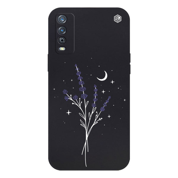 Moonlit Lavender Design Soft Phone Case - Silica Gel Case - Black - - Vivo Y11s