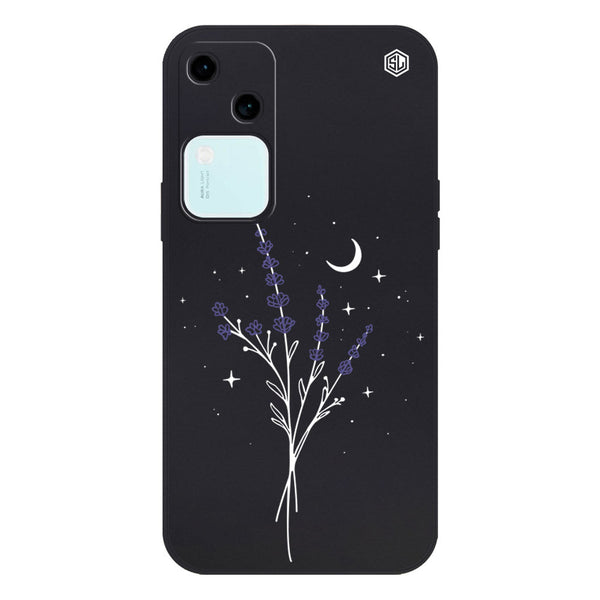 Moonlit Lavender Design Soft Phone Case - Silica Gel Case - Black - - Vivo V30