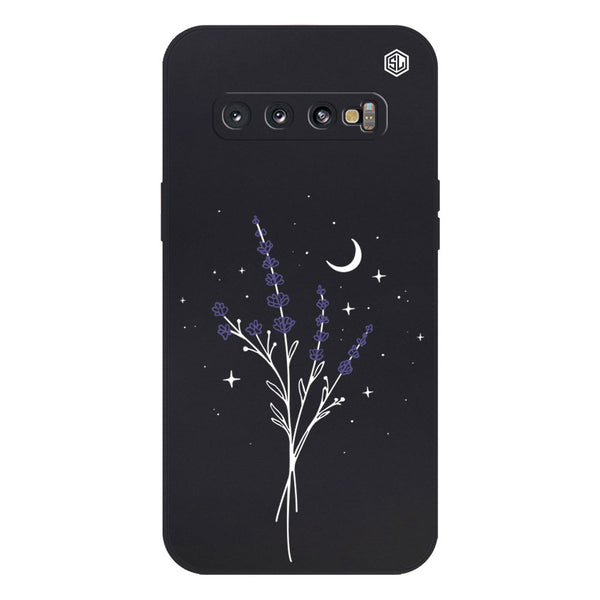 Moonlit Lavender Design Soft Phone Case - Silica Gel Case - Black - - Samsung Galaxy S10