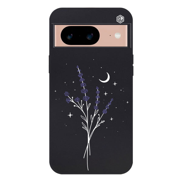 Moonlit Lavender Design Soft Phone Case - Silica Gel Case - Black - - Google Pixel 8a