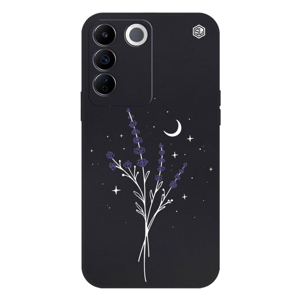 Moonlit Lavender Design Soft Phone Case - Silica Gel Case - Black - - Vivo S16e