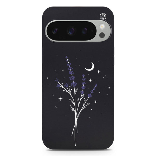 Moonlit Lavender Design Soft Phone Case - Silica Gel Case - Black - - Google Pixel 9 Pro XL